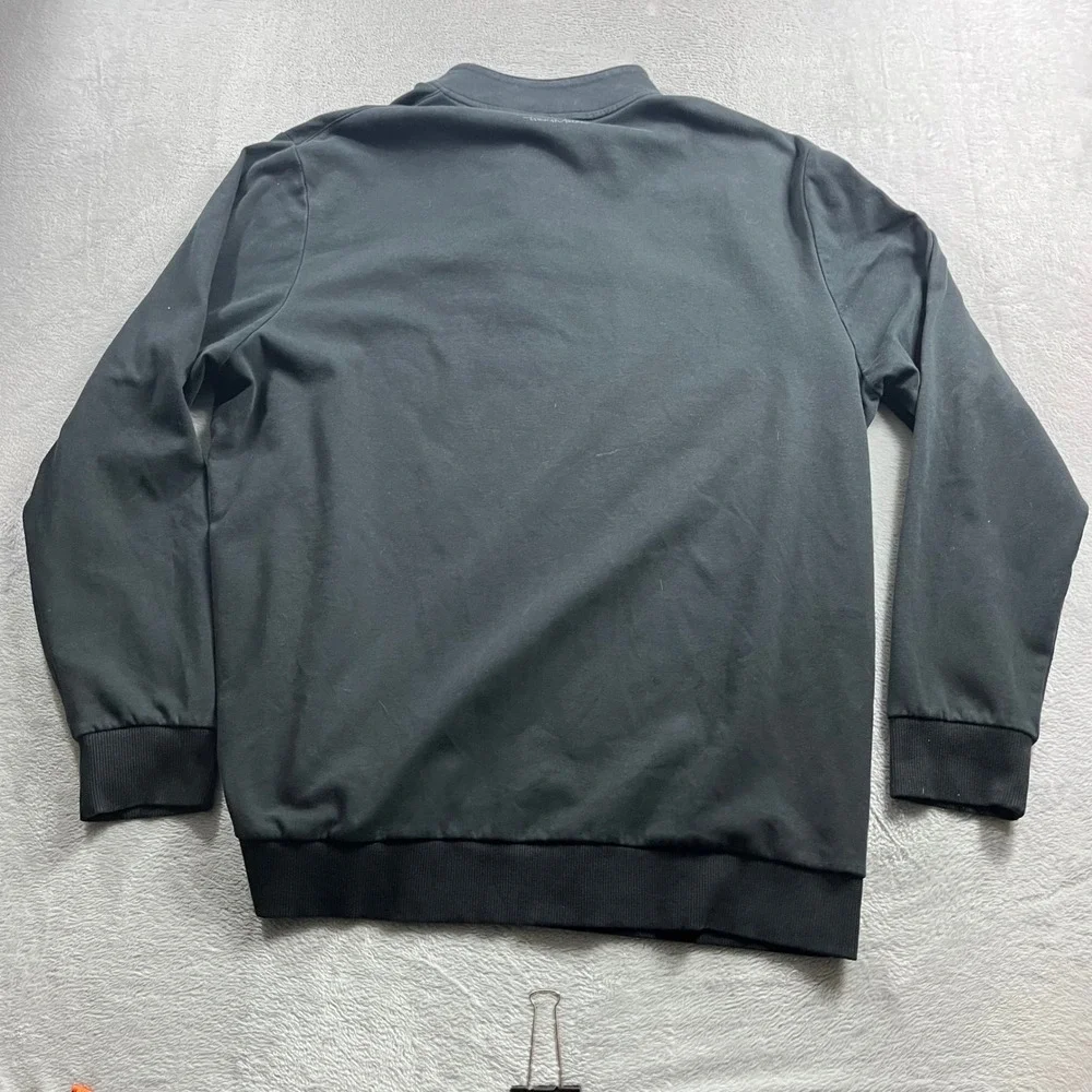 TravisMathew Mens XXL Black Quarter Zip Fleece Pullover Golf Sweatshirt‎